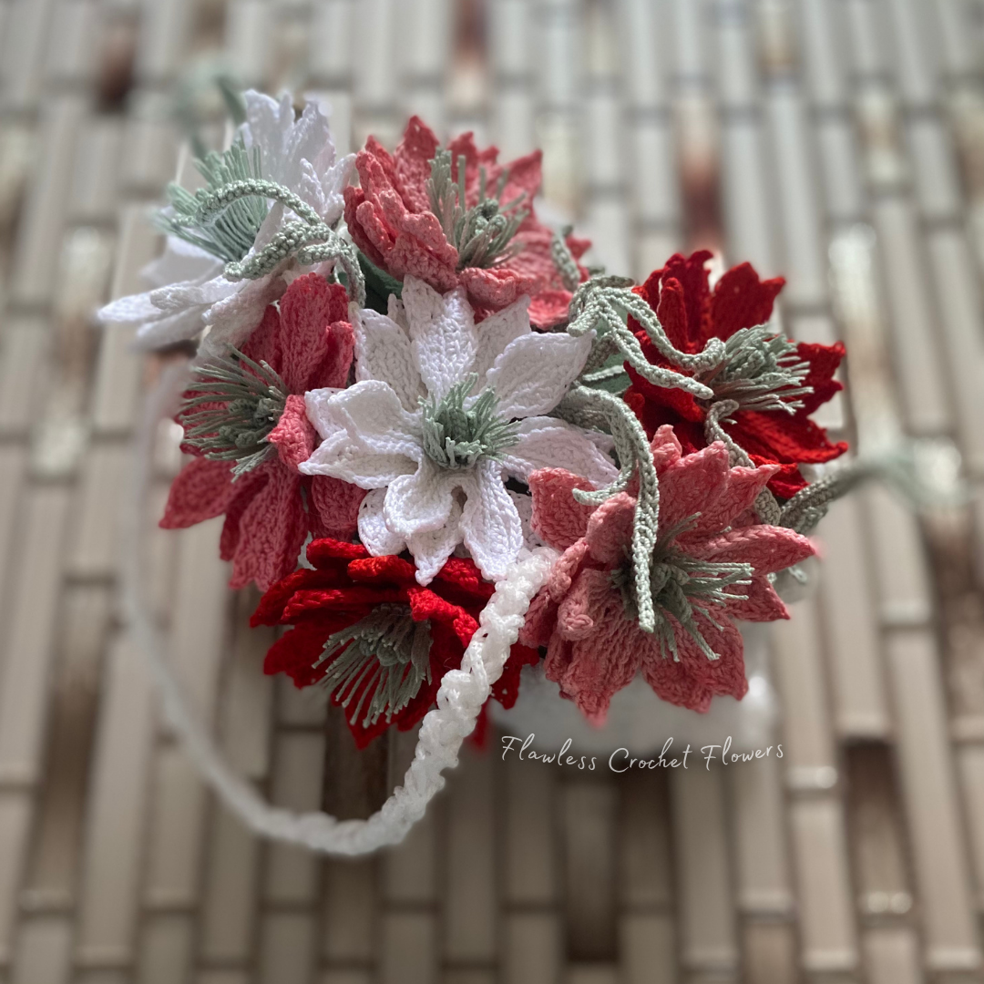 Crochet Love In A Mist Mulberry Rose Bag Bouquet