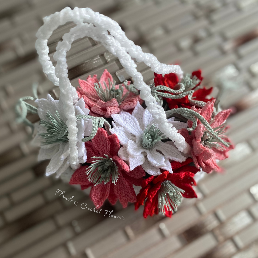 Crochet Love In A Mist Mulberry Rose Bag Bouquet