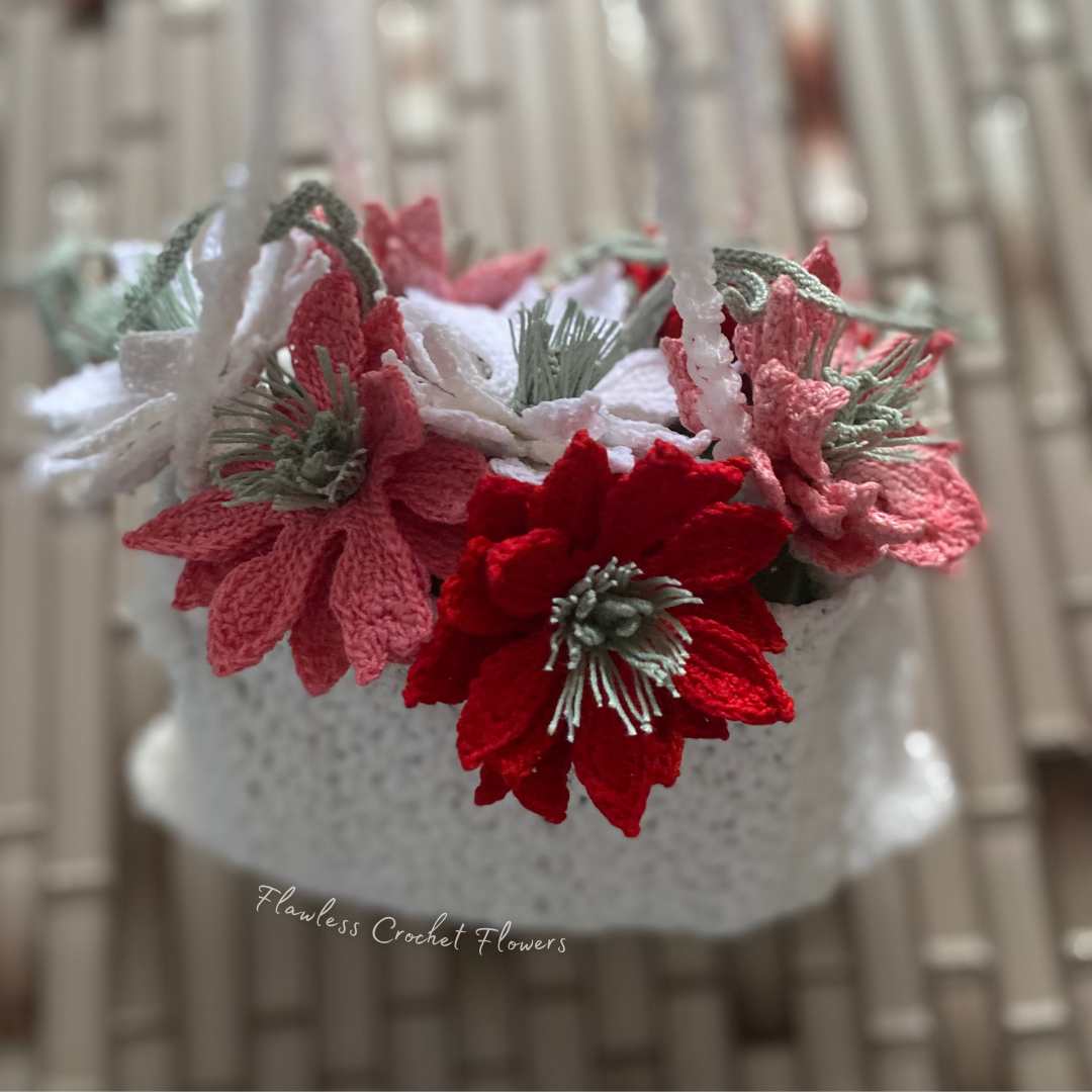 Crochet Love In A Mist Mulberry Rose Bag Bouquet