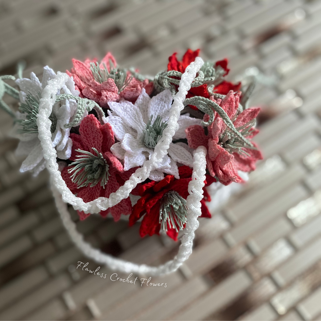 Crochet Love In A Mist Mulberry Rose Bag Bouquet