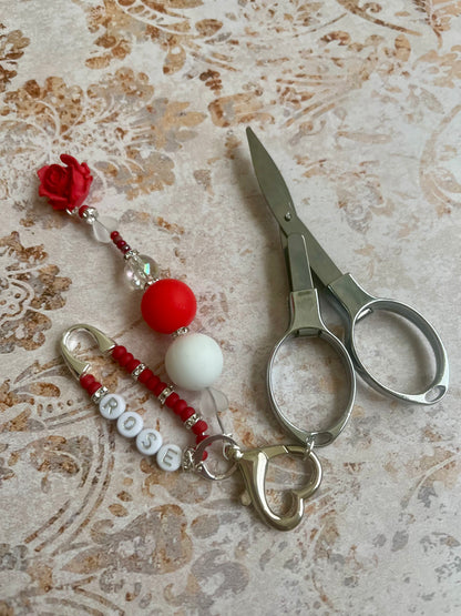 Rose Scissors Fob