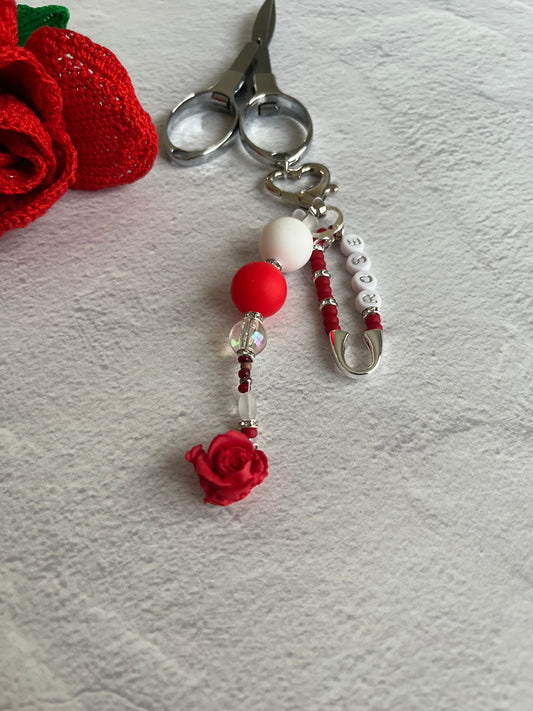 Rose Scissors Fob