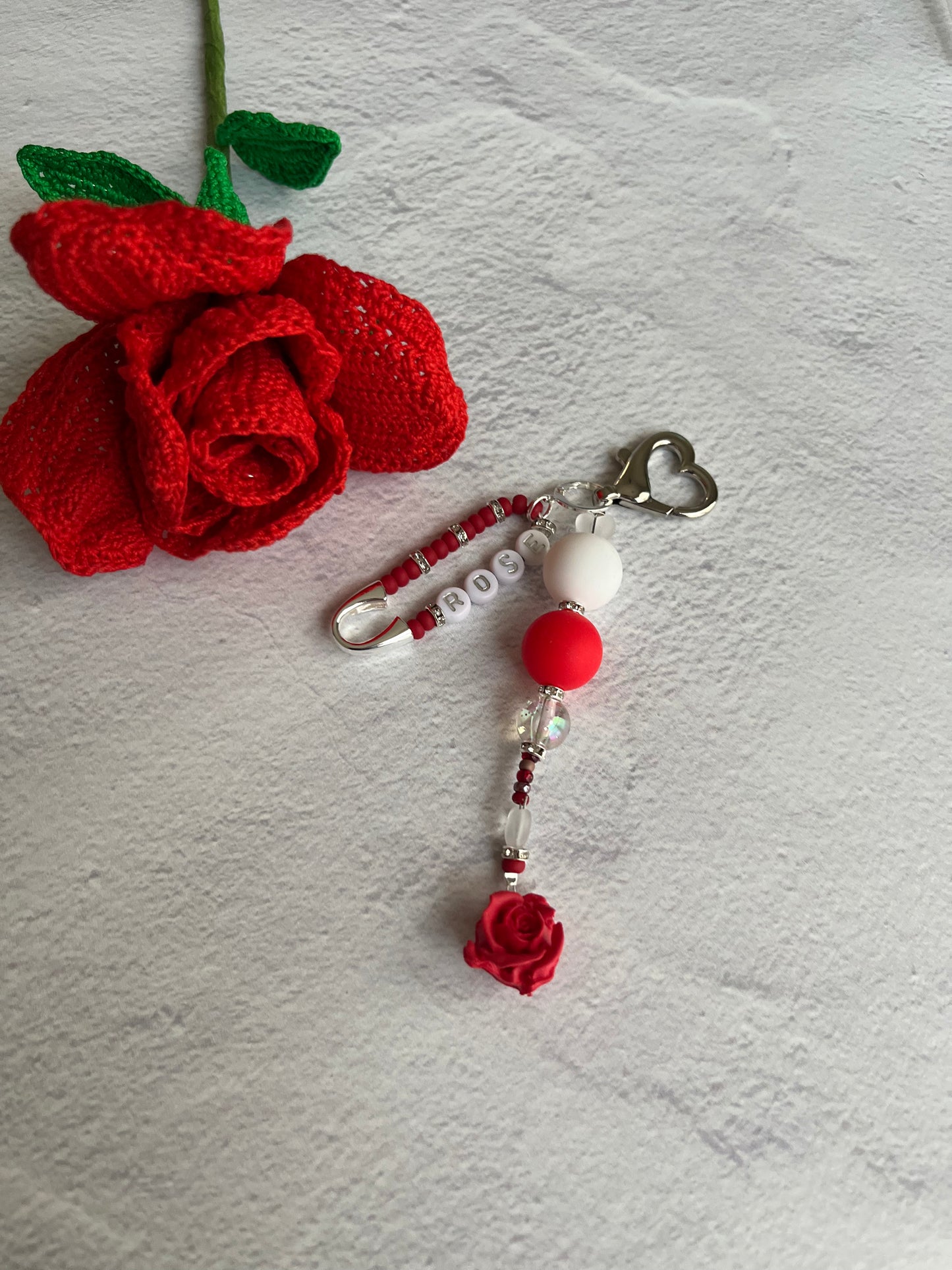 Rose Scissors Fob