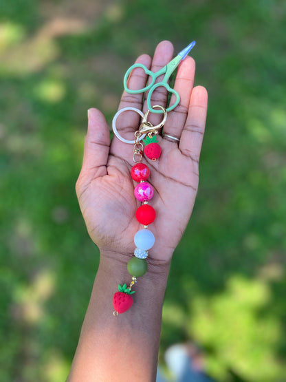 Strawberry Key-per Scissors Fob