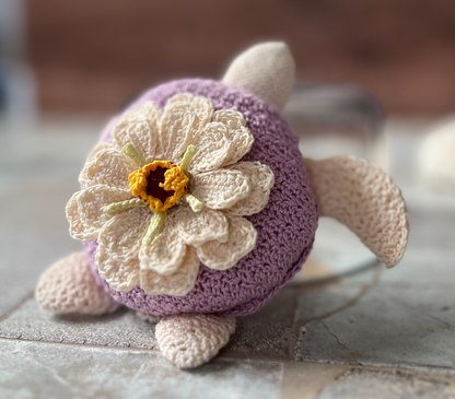 Crochet Zinnia Flower Turtle