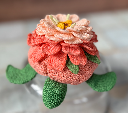 Crochet Zinnia Flower Turtle