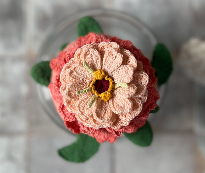Crochet Zinnia Flower Turtle