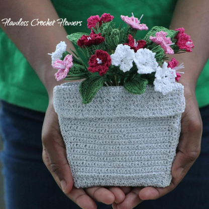 Crochet Flower Pot Card
