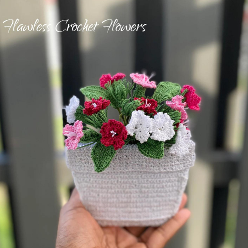 Crochet Flower Pot Card