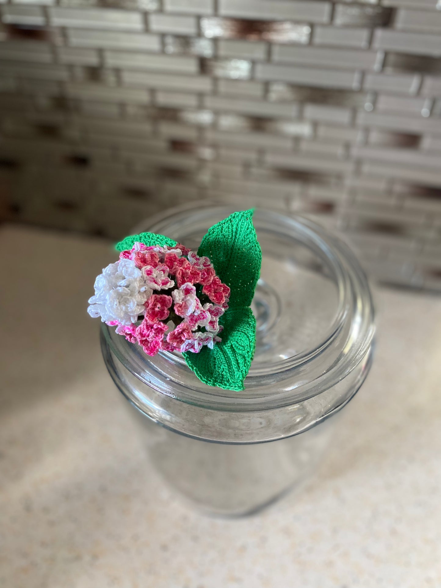 Crochet Vanilla Strawberry Hydrangea