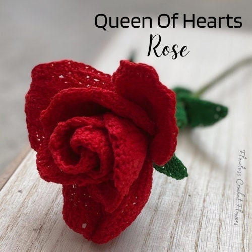 Crochet Rose Queen of Hearts